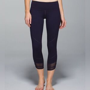 Lululemon Emerge Renewed Crop Full-On Luon in Shine Dot Black Grape
